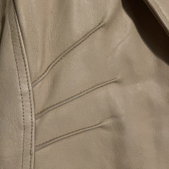 Wilson Leather - Super soft Cream Colored Lined Leather Jacket - Picture 5 of 5